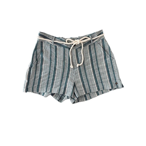 Roxy Pants - NWT Roxy Sailing Dream Stripe Drawstring Cotton Beach Coastal Shorts Nautical L